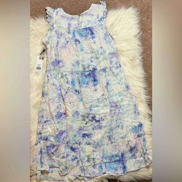 New Dex Watercolor Pastel Ruffle Sleeve Babydoll Dress - Picture 3 of 4